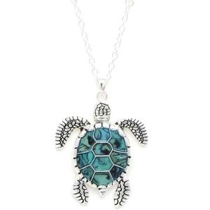 New 30 inch Beaded Turtle Pendant Necklace